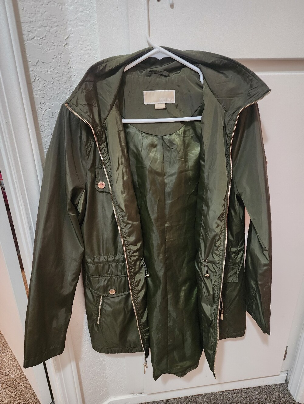 Olive Green Women's Hooded Lightweight Jacket